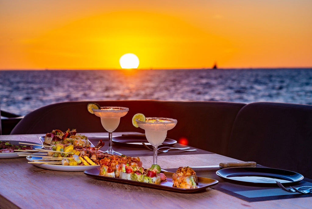 Private catering aboard a luxury yacht in Cabo San Lucas aboard a Sunset Cruise | Best Cabo Yachts