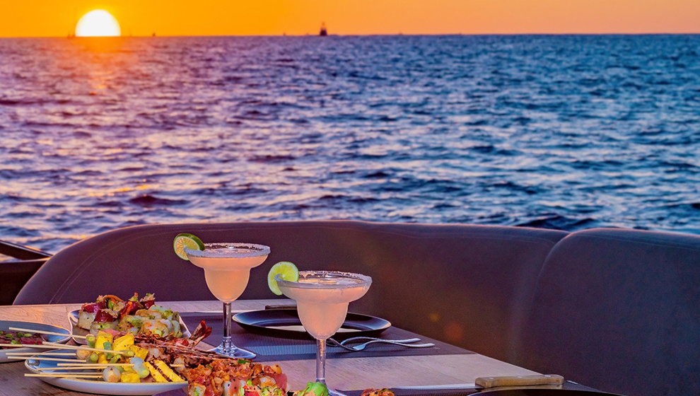 Cabo Sunset Cruise on a private luxury yacht charter in Cabo San Lucas, MX