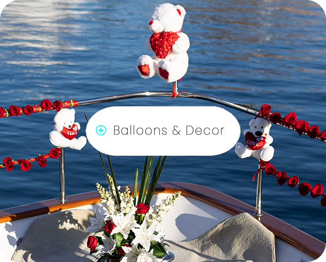 Valentine's Day Balloons & Decor aboard a Private Luxury Yacht Charter in Cabo San Lucas, MX